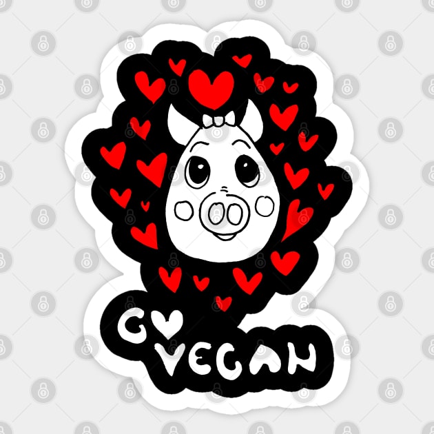 Go vegan Sticker by MerryDee